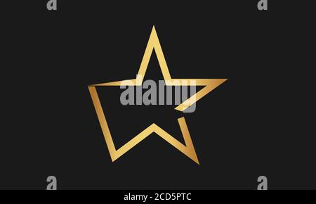 W , M , WM , MW Letter with Star Logo Template vector icon illustration design. Modern Star logo in elegant style with Black Background. Stock Vector