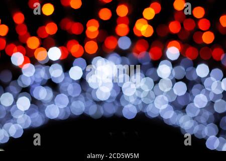 Defocused Multicolored abstract bokeh lights background. rainbow Stock Photo