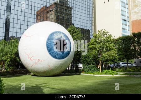 Giant Eyeball in Downtown Dallas Stock Photo