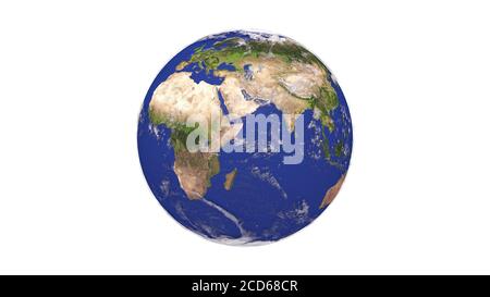 Earth from space on white background wallpaper 3d rendering Stock Photo