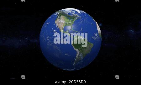 South America on planet Earth isolated on black background. Elements of ...
