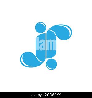 letter jr simple water fresh logo vector Stock Vector