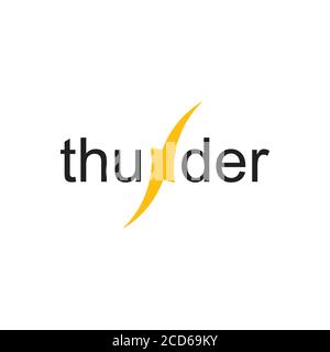 thunder letter n text logo vector Stock Vector