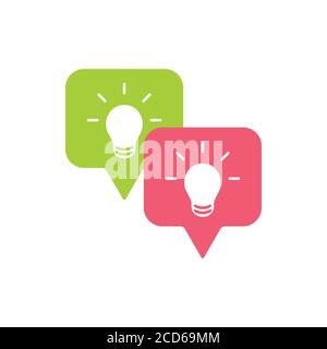 linked bubble talk light bulb idea symbol vector Stock Vector