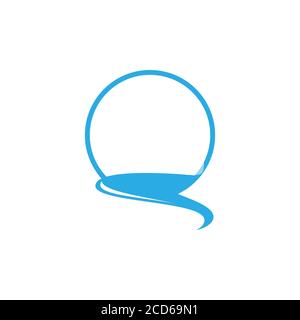 river flow circle simple logo vector Stock Vector