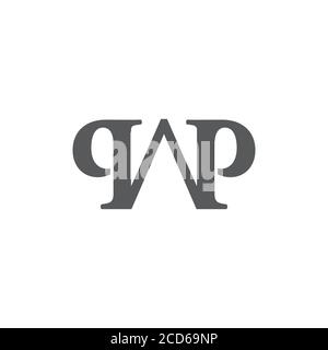 letter wp simple linked logo vector Stock Vector