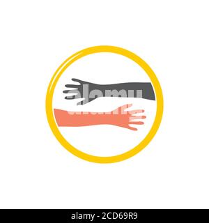 help friendly hand symbol vector Stock Vector