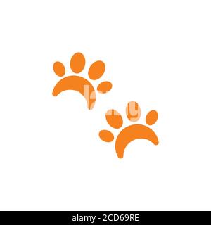 pet paw walk symbol logo vector Stock Vector