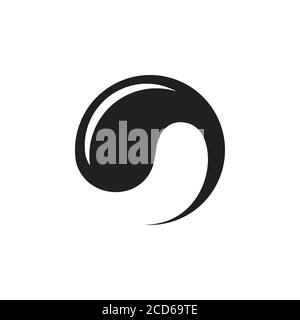 circle motion black oil simple logo Stock Vector