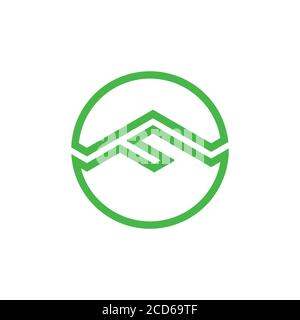 letter f simple green mountain logo vector Stock Vector