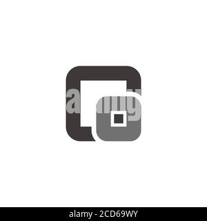 abstract square stripes box symbol logo vector Stock Vector