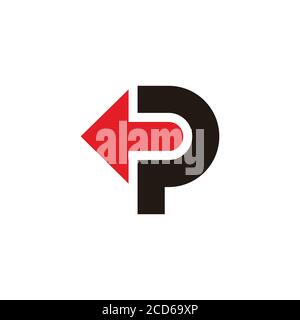letter p simple geometric arrow design logo vector Stock Vector