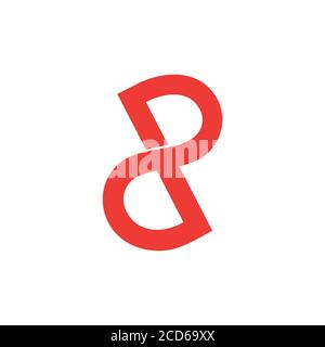 letter dp simple infinity line logo vector Stock Vector
