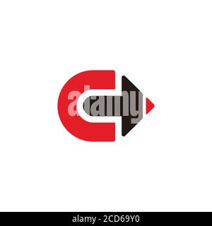 letter c pencil shape geometric arrow education logo vector Stock Vector