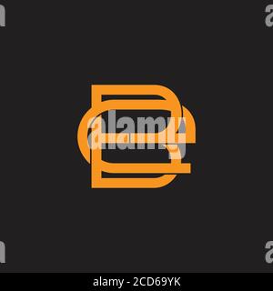 vector of letter be overlap lines design fit for fashion logo Stock Vector