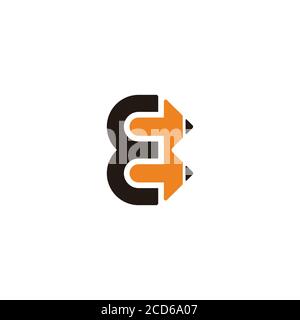 letter E education pencil shape geometric design logo vector Stock Vector