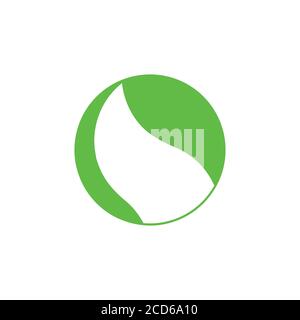 circle geometric abstract leaf simple logo vector Stock Vector
