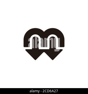 letter m pointing arrow simple geometric logo vector Stock Vector