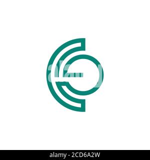 abstract letter ce stripes geometric line symbol vector Stock Vector