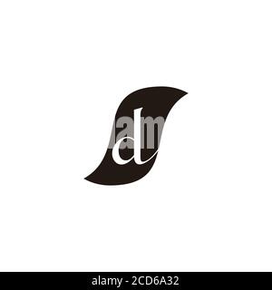 simple letter sd negative space logo vector Stock Vector