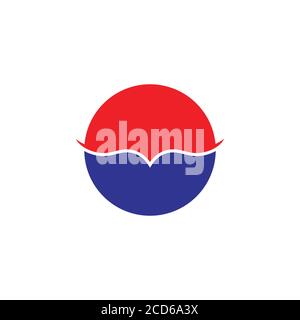 bird sun simple circle logo vector Stock Vector