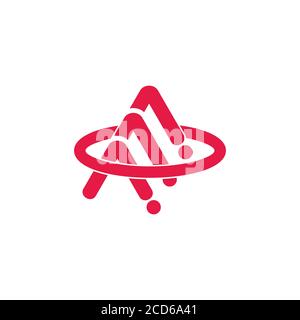 arrow up overlapping line dots motion logo vector Stock Vector