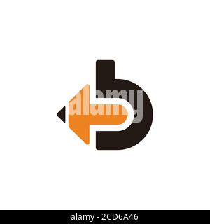letter b simple geometric pencil arrow education logo vector Stock Vector