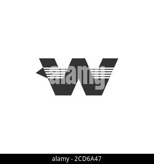 letter w stripes geometric fast arrow logo vector Stock Vector Image ...