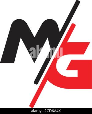 letter mg slice colorful logo vector Stock Vector