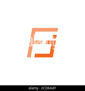 abstract letter fj simple geometric line clear flat logo vector Stock Vector