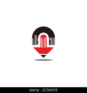 letter n education pencil shape geometric design logo vector Stock Vector