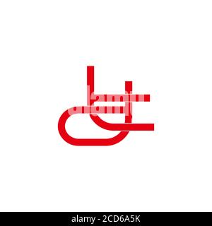 letter td linked flat linear design symbol logo vector Stock Vector