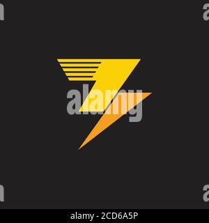 arrow thunder motion geometric design logo vector Stock Vector