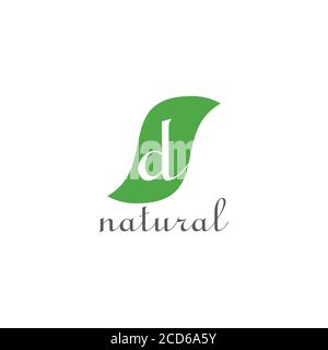 letter sd leaf shape green natural symbol logo vector Stock Vector