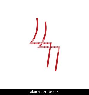 number 44 four linked overlapping line design vector Stock Vector