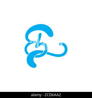 letter b curves water flow design logo vector Stock Vector