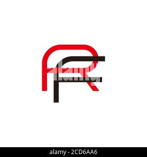 letter rf linked colorful design symbol logo vector Stock Vector