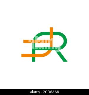 letter rt linked colorful linear geometric design symbol logo vector Stock Vector