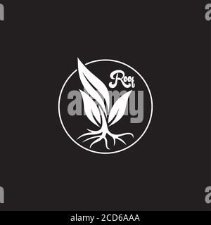symbol vector of tree root curves flat geometric design logo Stock Vector