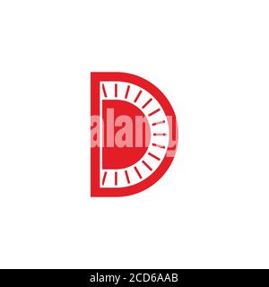 letter d simple geometric sun rays design logo vector Stock Vector
