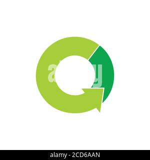 green rotation arrow circle symbol logo vector Stock Vector