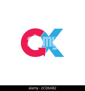 letter ok circle geometric arrow logo vector Stock Vector