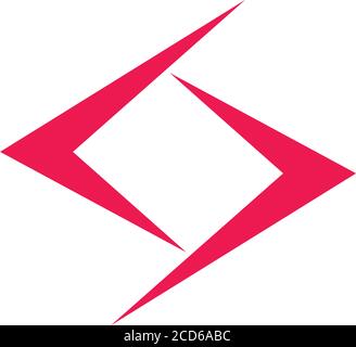 linked arrow square design logo vector Stock Vector