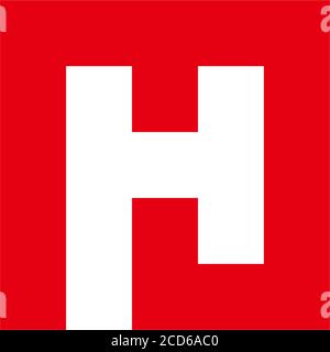 letter h symbol geometric square line negative space design logo vector Stock Vector