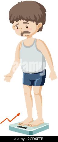 Cartoon character with weight gain symptoms illustration Stock Vector ...