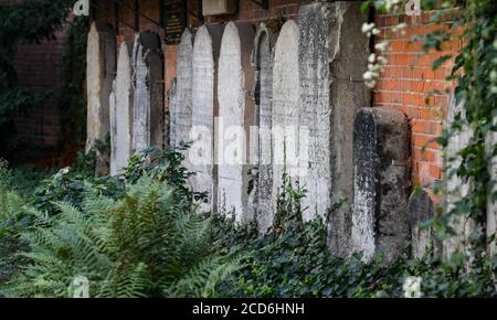 Berlin, Germany. 25th Aug, 2020. Gravestones at the Old Jewish Cemetery in Große Hamburger Straße in Mitte. The cemetery is a burial place of the Jewish Community of Berlin. Credit: Jens Kalaene/dpa-Zentralbild/ZB/dpa/Alamy Live News Stock Photo