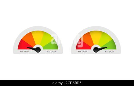Speedometer icon. Min and max speed. Vector on isolated white background. EPS 10 Stock Vector