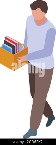 Fired office worker icon, isometric style Stock Vector