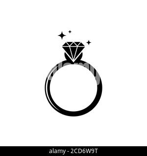 Ring diamond icon. Vector on isolated white background. EPS 10 Stock Vector