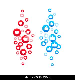 Like and heart icon. Social media concept. Vector on isolated white background. EPS 10 Stock Vector